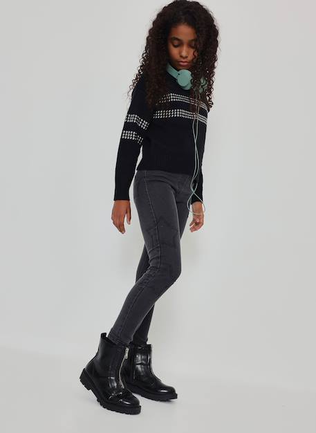 Fille-Pantalon fille denim avec étoiles