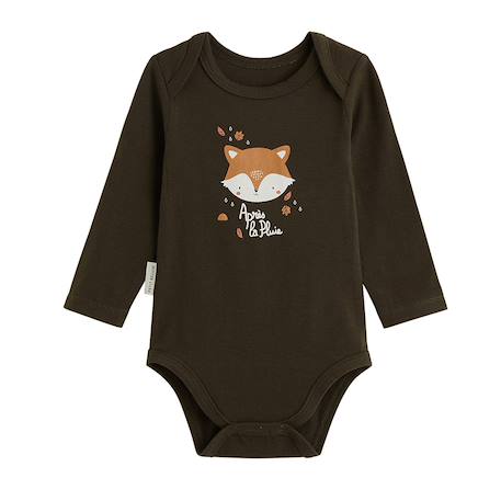 Lot de 3 bodies bébé manches longues ginkgo Vert 5 - vertbaudet enfant 