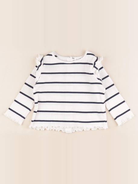 Tee-shirt - 6 mois Blanc, bleu 1 - vertbaudet enfant 