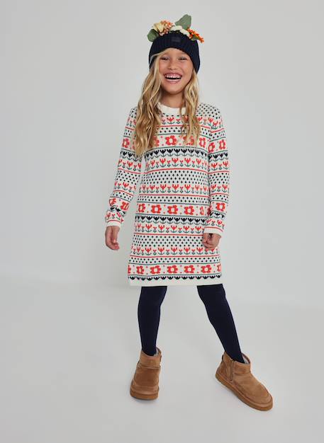 Robe fille imprimée de fleurs Blanc 1 - vertbaudet enfant 