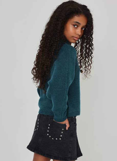 Jupe en denim avec poches Noir 1 - vertbaudet enfant 
