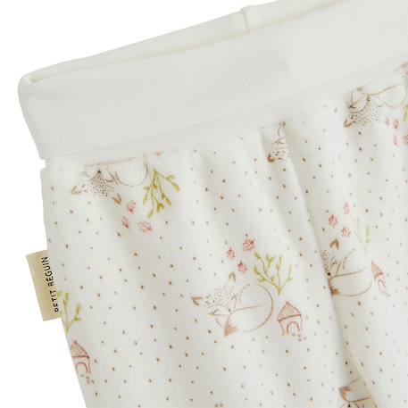 Ensemble bébé gilet et pantalon avec pieds en velours doucette Ecru 4 - vertbaudet enfant 