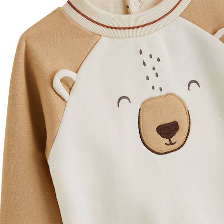Ensemble bébé sweat et pantalon en molleton moka Marron 3 - vertbaudet enfant 