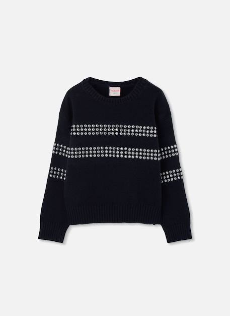 Pull fille avec clous Noir 2 - vertbaudet enfant 