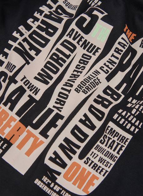 T-shirt garçon en maille à capuche imprimé ny Noir 3 - vertbaudet enfant 