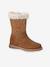 Boots fille en cuir zippées marron 1 - vertbaudet enfant 