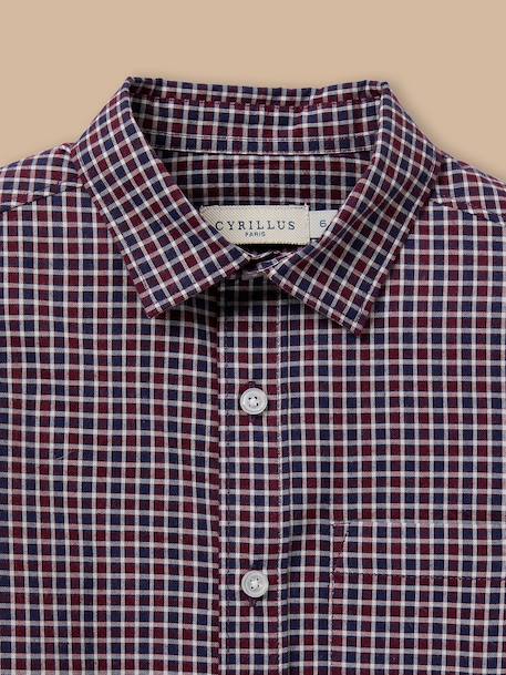 Chemise carreaux effet flanelle garçon Carreaux bordeaux 2 - vertbaudet enfant 