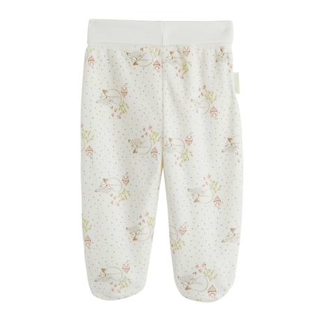 Ensemble bébé gilet et pantalon avec pieds en velours doucette Ecru 6 - vertbaudet enfant 