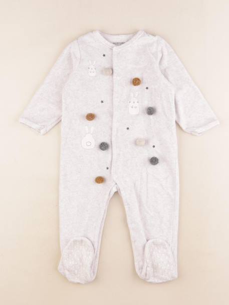 Pyjama velours - 18 mois Gris 1 - vertbaudet enfant 