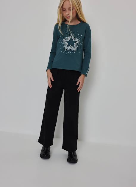 Fille-Pantalon fille en maille avec étoiles