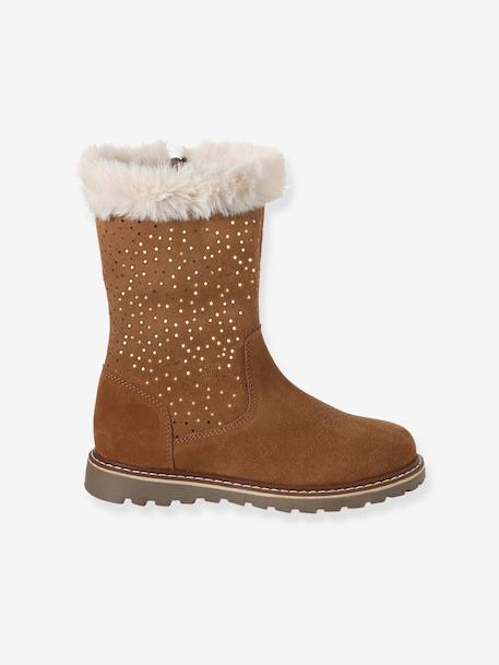 Boots fille en cuir zippées marron 2 - vertbaudet enfant 