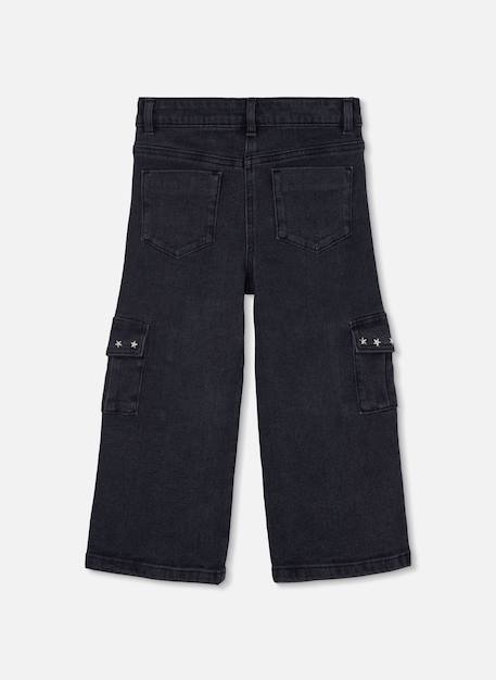 Pantalon fille denim avec étoiles Noir 3 - vertbaudet enfant 