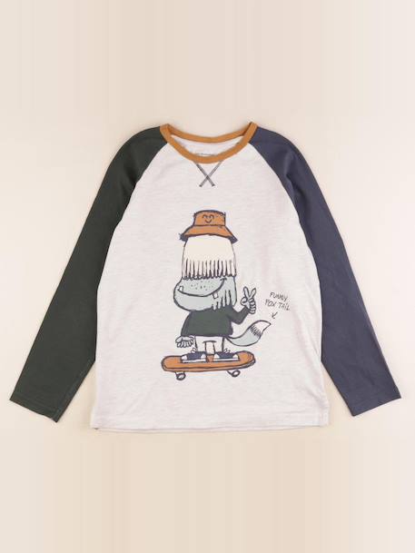 Tee-shirt - 10 ans Bleu, gris 1 - vertbaudet enfant 