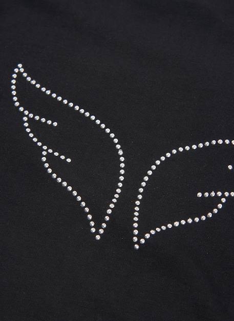 T-shirt fille en maille avec message Noir 4 - vertbaudet enfant 