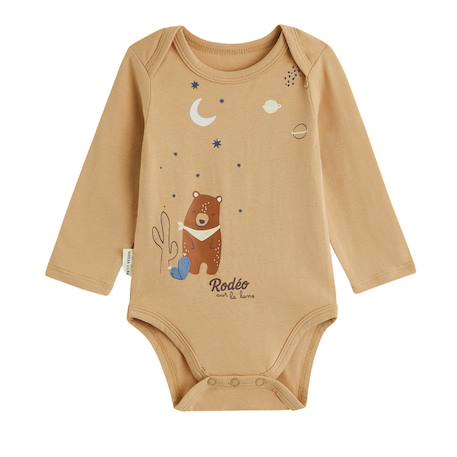 Lot de 2 bodies bébé manches longues moka Marron 5 - vertbaudet enfant 
