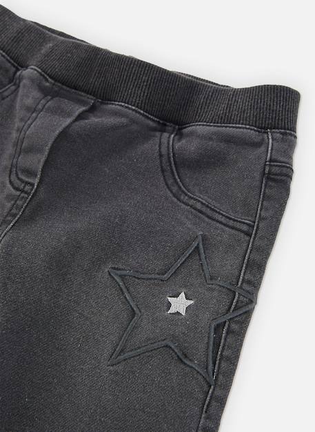 Pantalon fille denim avec étoiles Noir 4 - vertbaudet enfant 