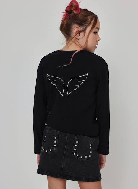 Fille-T-shirt fille en maille avec message