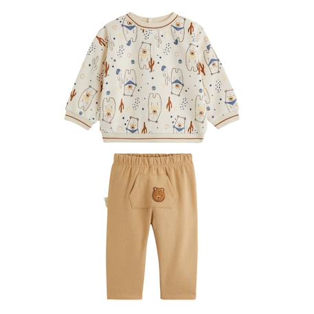 Ensemble bébé sweat et pantalon en molleton moka Marron 2 - vertbaudet enfant 