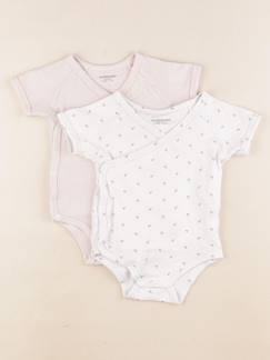 Seconde main-Fille-Lot de 2 bodies en coton - 9 mois
