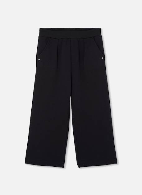 Pantalon fille en maille avec étoiles Noir 2 - vertbaudet enfant 