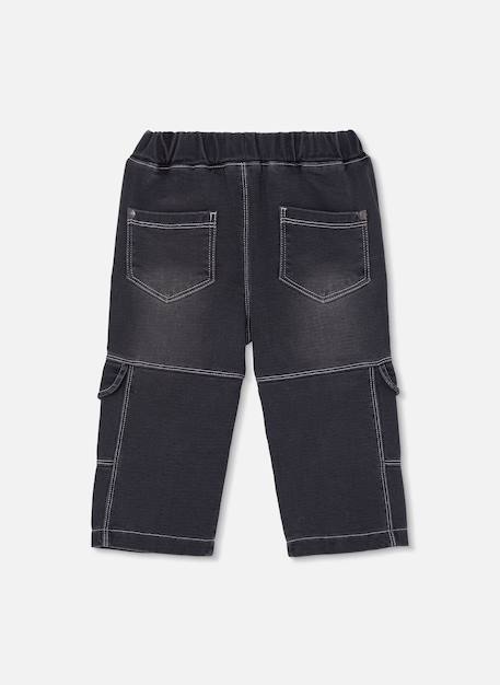 Pantalon garçon denim avec poches cargo Noir 3 - vertbaudet enfant 