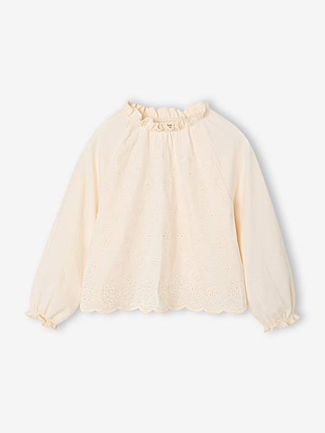 Blouse manches longues enfant fille écru 1 - vertbaudet enfant 