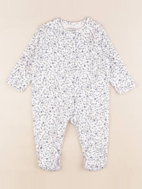 Pyjama coton - 6 mois Blanc, bleu 1 - vertbaudet enfant 