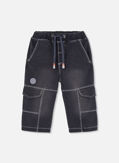Pantalon garçon denim avec poches cargo Noir 2 - vertbaudet enfant 