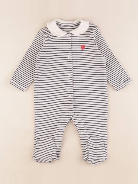 Pyjama coton - 6 mois Blanc, bleu 1 - vertbaudet enfant 