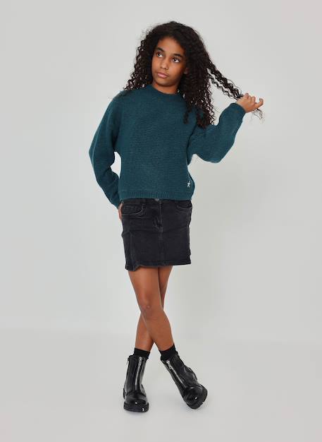 Jupe en denim avec poches Noir 2 - vertbaudet enfant 