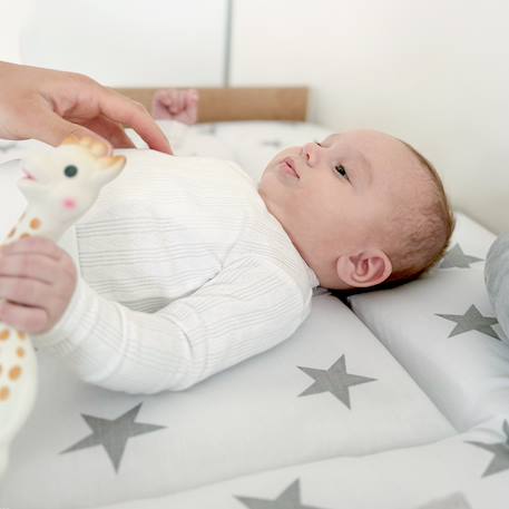 Matelas à langer imprimé Beige+Blanc - Étoiles LITTLE STARS+Blanc - Étoiles STERNENZAUBER+Blanc - gris / lapin miffy+Gris / pois+Vert pastel - woodland buddies 9 - vertbaudet enfant 