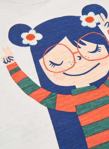 T-shirt fille en maille imprimé à lunettes Blanc 4 - vertbaudet enfant 