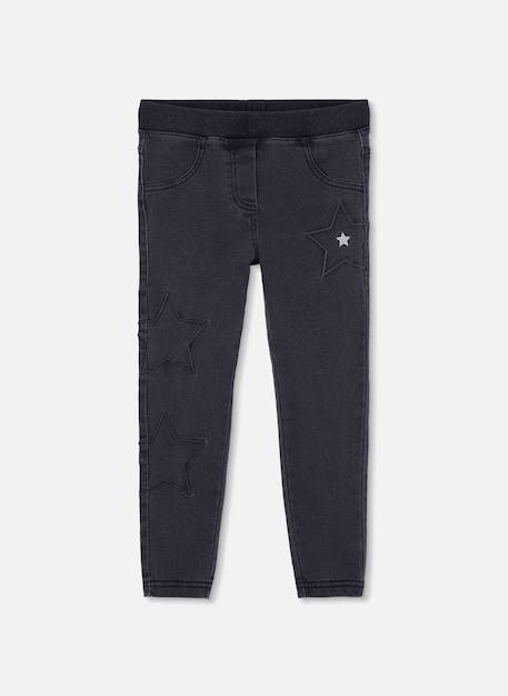 Pantalon fille denim avec étoiles Noir 2 - vertbaudet enfant 