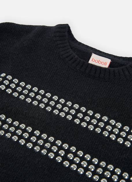 Pull fille avec clous Noir 3 - vertbaudet enfant 