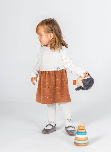 Robe en maille combinée avec pingouin Blanc 2 - vertbaudet enfant 