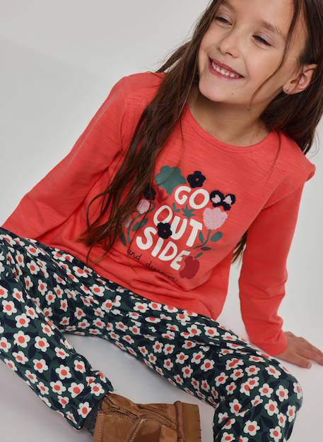 Fille-T-shirt fille imprimé fleurs