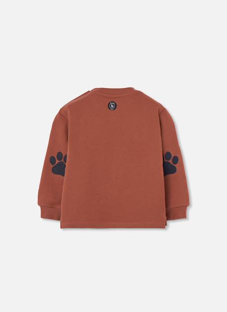 Sweat-shirt garçon en molleton imprimé ours Marron 4 - vertbaudet enfant 