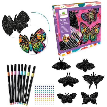 Feutres métallisés papillons flamboyants Rose 3 - vertbaudet enfant 