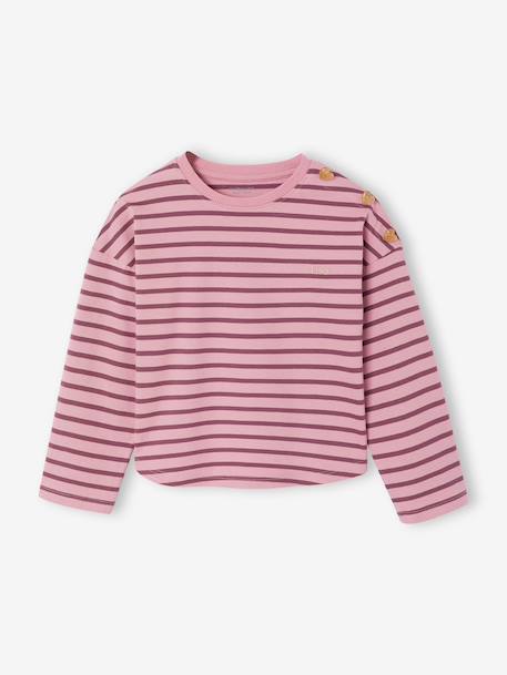 Fille-T-shirt, sous-pull-T-shirt marinière manches longues fille