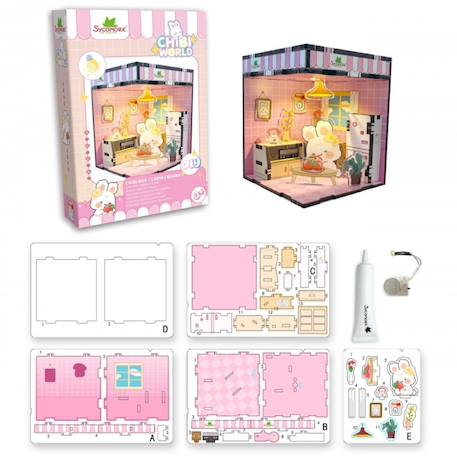 Mini scène à créer chibi box Bleu+Rose+Violet 4 - vertbaudet enfant 
