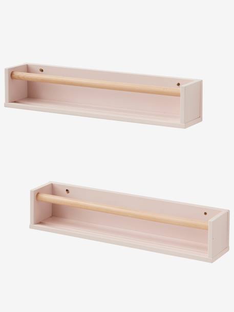 Lot de 2 étagères livres blanc/bois+ROSE+VERT 6 - vertbaudet enfant 