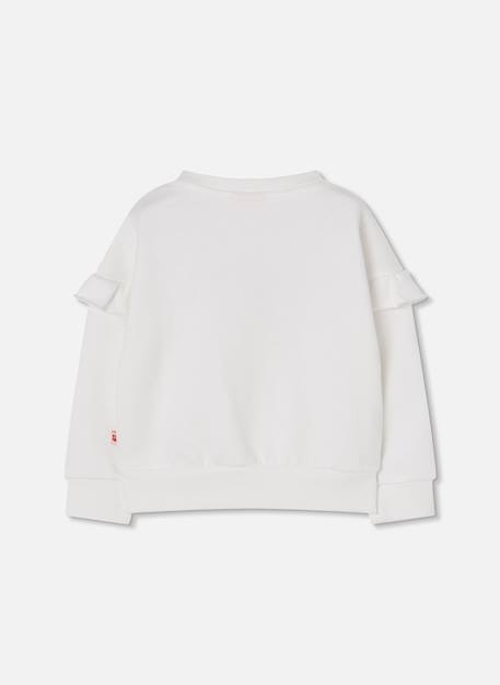 Sweat-shirt fille molleton broderie tulipes Blanc 2 - vertbaudet enfant 
