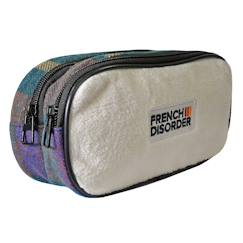-Trousse rectangulaire mixte tartan bleu