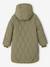 Doudoune fille longue à capuche doublée imitation fourrure kaki+noir 2 - vertbaudet enfant 