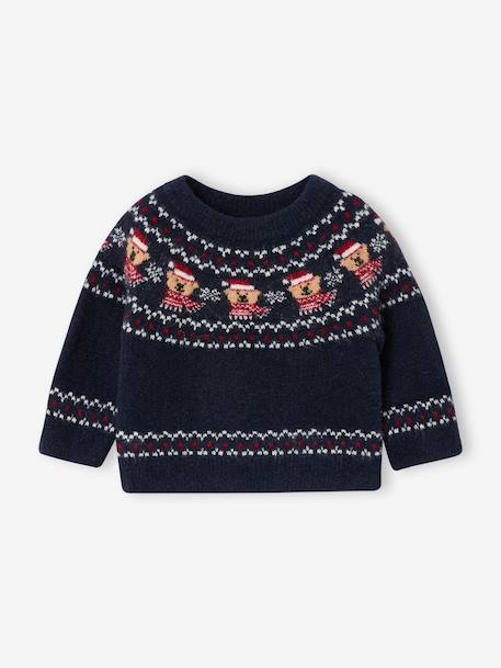 Pull jacquard bébé garçon manches longues marine 3 - vertbaudet enfant 