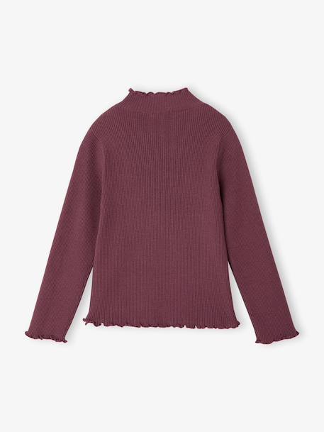 Sous-pull fille tricot prune+taupe 2 - vertbaudet enfant 