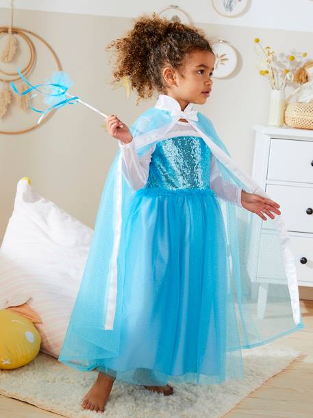 Déguisement de princesse avec cape, baguette et couronne blanc+bleu 9 - vertbaudet enfant 