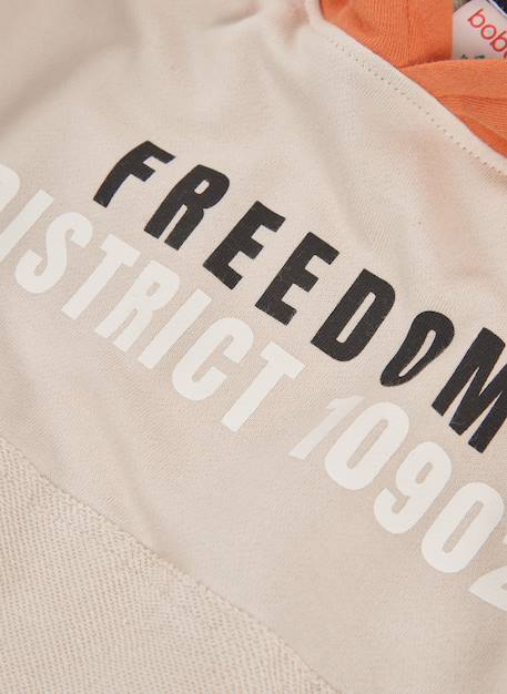 Sweat-shirt garçon molleton à capuche freedom Beige 4 - vertbaudet enfant 