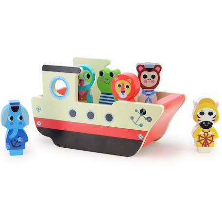 Le bateau sonore des animaux Rouge 4 - vertbaudet enfant 