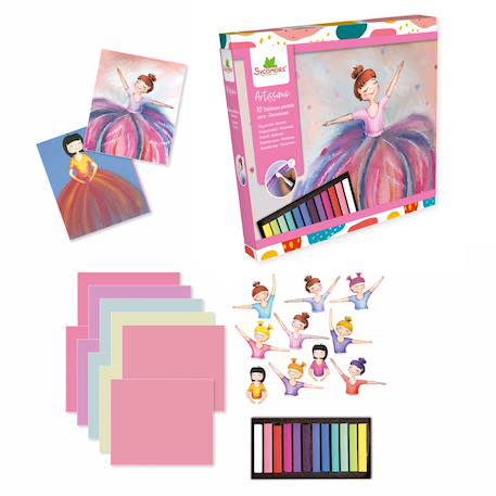 10 tableaux pastels secs danseuses Rose 2 - vertbaudet enfant 